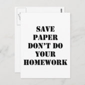 Doe je huiswerk niet briefkaart (Voorkant / Achterkant)