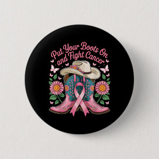 Doe je laarzen aan en vecht tegen kanker - Borstka Ronde Button 5,7 Cm