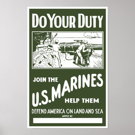 Doe je plicht — doe mee aan de mariniers poster (Voorkant)