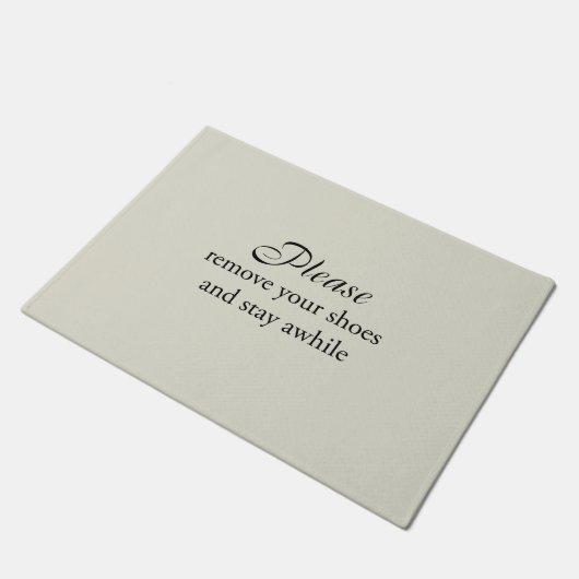 Doe je schoenen uit en blijf een tijdje Vloermat Deurmat (Schuin)