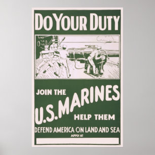 Doe je werk - Doe mee met de Amerikaanse mariniers Poster