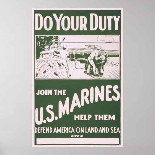 Doe je werk - Doe mee met de Amerikaanse mariniers Poster (Voorkant)