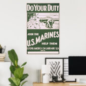 Doe je werk - Doe mee met de Amerikaanse mariniers Poster (Thuiskantoor)