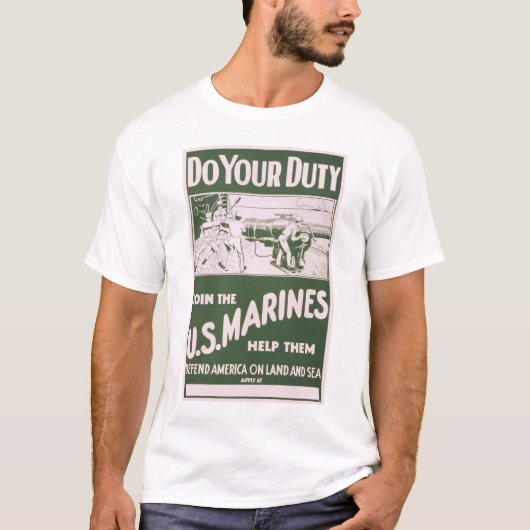 Doe je werk - Doe mee met de Amerikaanse mariniers T-shirt (Voorkant)