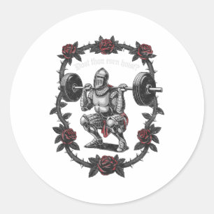 Doe Je Zelfs Hef Krijger Gewichtheffer Workout G Ronde Sticker