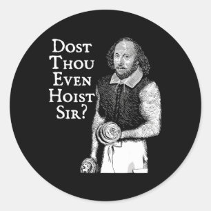 Doe je zelfs hijsen meneer grappige gym workout we ronde sticker