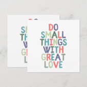 Doe kleine dingen met een geweldige liefdesquote (Voorkant / Achterkant)