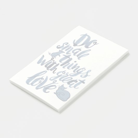 Doe kleine dingen met geweldige liefde post-it® notes (Schuin)