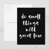 Doe kleine dingen met grote liefde zwart briefkaar briefkaart (Voorkant / Achterkant)