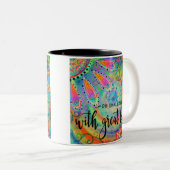 Doe kleine dingen tweekleurige koffiemok (Voorkant rechts)