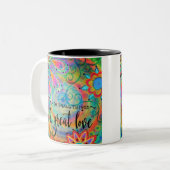 Doe kleine dingen tweekleurige koffiemok (Voorkant links)