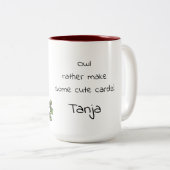 Doe liever wat leuke kaarten! tweekleurige koffiemok (Voorkant rechts)