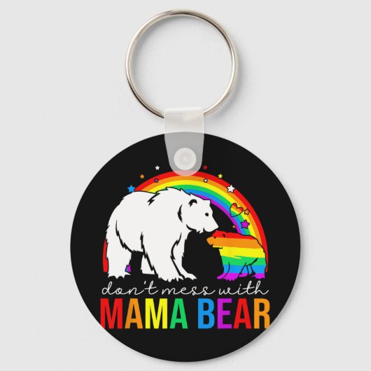 Doe Maar Mama Beer LGBT Pride Grappige Moeder Moed Sleutelhanger (Voorkant)