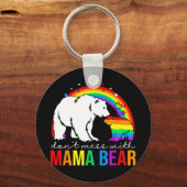 Doe Maar Mama Beer LGBT Pride Grappige Moeder Moed Sleutelhanger (Voorkant)