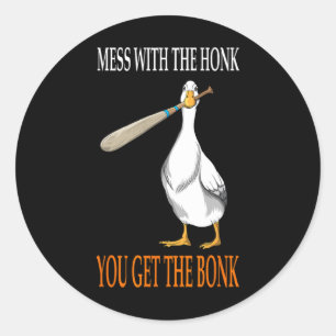 Doe Maar Met De Toeter Gans Game Gamer Houten Club Ronde Sticker