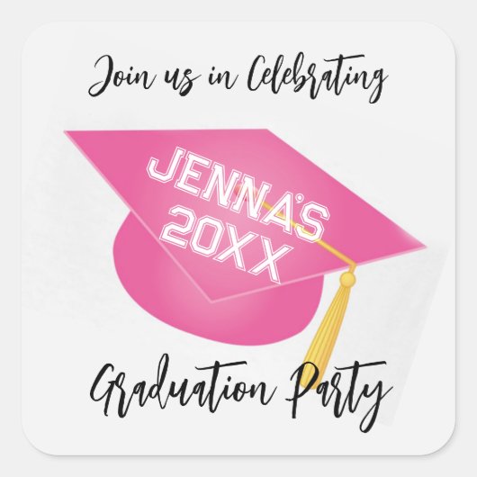 Doe mee aan Celebrating Envelope Seal Vierkante Sticker (Voorkant)