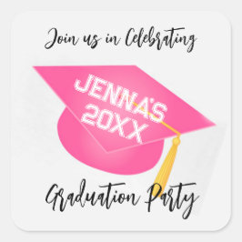 Doe mee aan Celebrating Envelope Seal Vierkante Sticker