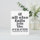 Doe mee aan de Circus, Funny Sarcastic Quote Briefkaart (Staand voorkant)