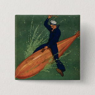 Doe mee aan de marine vierkante button 5,1 cm