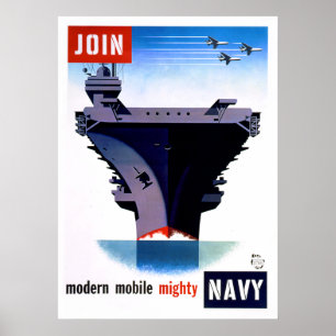 Doe mee aan de moderne mobiele machtige marine - d poster