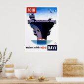 Doe mee aan de moderne mobiele machtige marine - d poster (Keuken)