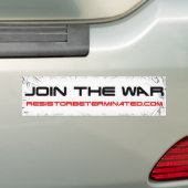 Doe mee aan de oorlog bumpersticker (Op auto)
