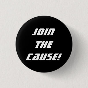 Doe mee aan de Oorzaak op zwart Ronde Button 3,2 Cm
