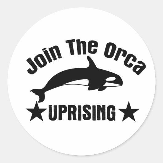 Doe mee aan de Orka opstand Ronde Sticker (Voorkant)