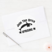 Doe mee aan de Orka opstand Ronde Sticker (Envelop)