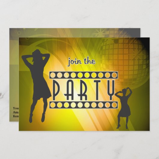 Doe mee aan de partijuitnodiging kaart (Voorkant / Achterkant)