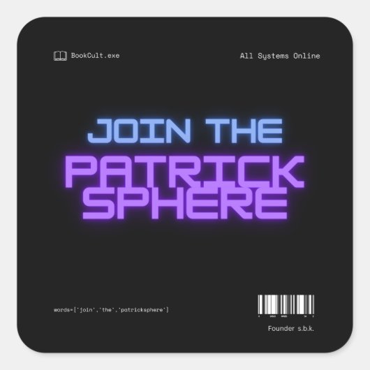 Doe mee aan de Patricksphere Vierkante Sticker (Voorkant)