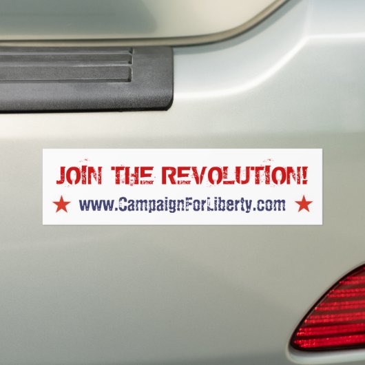 Doe mee aan de revolutie! Bumpersticker (Op auto)