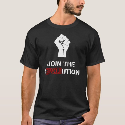 Doe mee aan de revolutie - zwarte Mannen T-shirt (Voorkant)