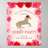 Doe mee aan de Rozen Derby Party Welkom Poster (Voorkant)
