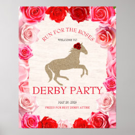 Doe mee aan de Rozen Derby Party Welkom Poster