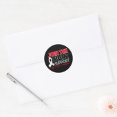 Doe mee aan de strijd Steun longkanker bewustzijn Ronde Sticker (Envelop)