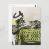 Doe mee aan de Tea Kat  Victoriaans Tea Party Briefkaart (Voorkant / Achterkant)