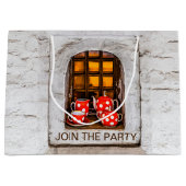 Doe mee aan de theepartij grappig groot cadeauzakje (Voorkant)