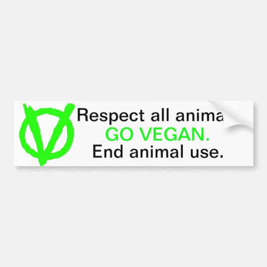 Doe mee aan de Vegan Revolution! Bumpersticker (Voorkant)