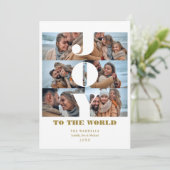 Doe mee aan de Wereld 6 Aangepaste foto's Collage Feestdagenkaart (Staand voorkant)