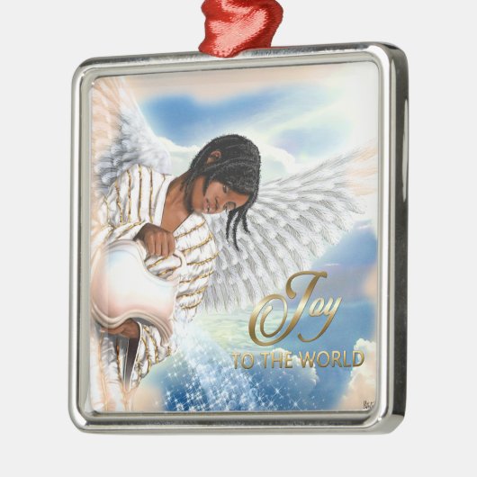 Doe mee aan de wereld. Afrikaanse Amerikaanse enge Metalen Ornament (Links)