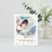 Doe mee aan de wereld. Amerikaanse kerstkerst Feestdagenkaart (Staand voorkant)