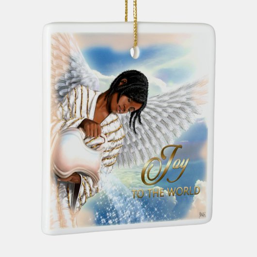 Doe mee aan de wereld. Amerikaanse kerstkerst Keramisch Ornament (Rechts)