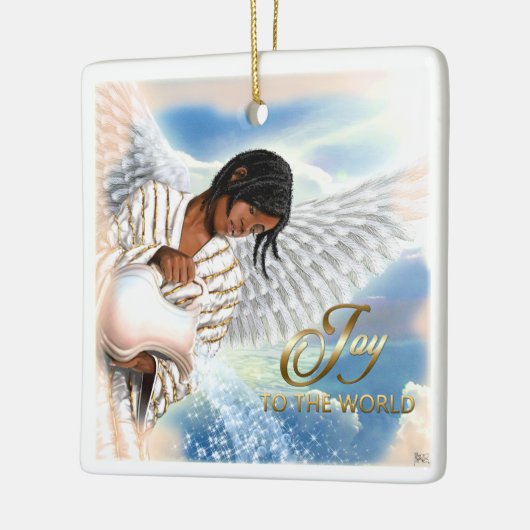 Doe mee aan de wereld. Amerikaanse kerstkerst Keramisch Ornament (Links)