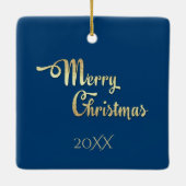 Doe mee aan de wereld. Amerikaanse kerstkerst Keramisch Ornament (Achterkant)