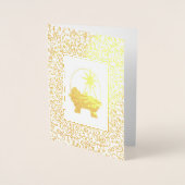 Doe mee aan de wereld. Luxe echte Folie kerstKaart Kaarten (Voorkant)