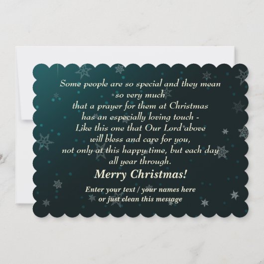 Doe mee aan de wereld. Religieuze kerstKaarten Feestdagenkaart (Achterkant)