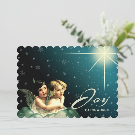 Doe mee aan de wereld. Religieuze kerstKaarten Feestdagenkaart (Staand voorkant)