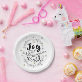 Doe mee aan de Wereld Rustic Silver Gold Holiday P Papieren Bordje (Feest)