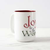 Doe mee aan de wereld tweekleurige koffiemok (Voorkant links)